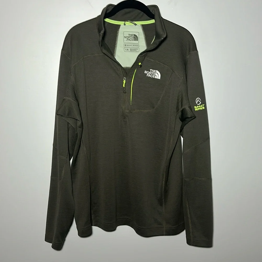 The North Face Summit Series green quarter zip up